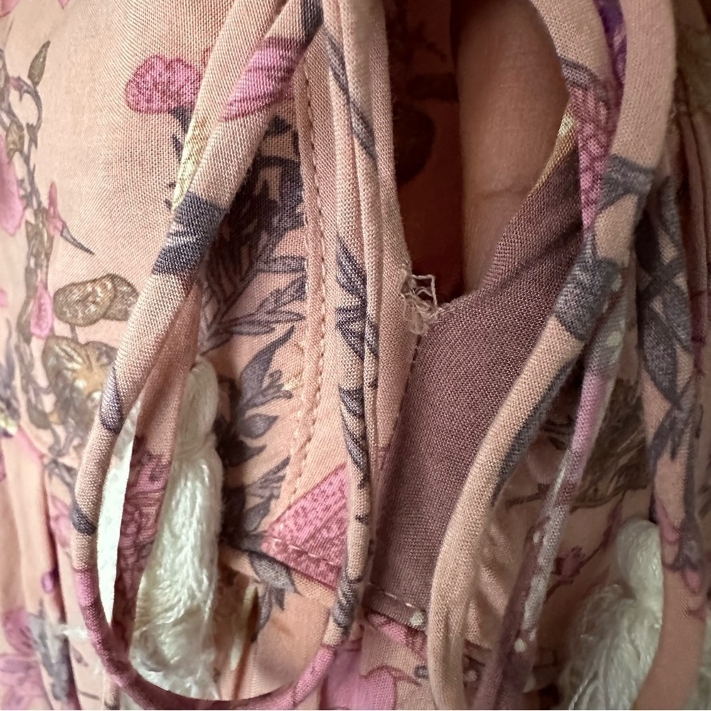 Bohemian Floral Midi Tassle Dress in Pink Size M - Picture 6 of 11